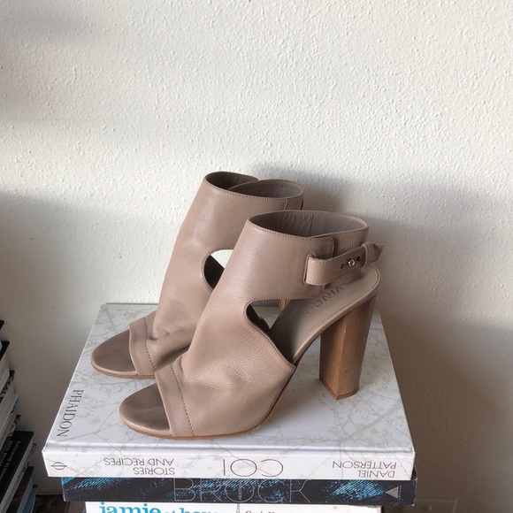 Vince Taupe Addie Open Toe Booties Sandals 9 1/2 - Picture 3 of 8